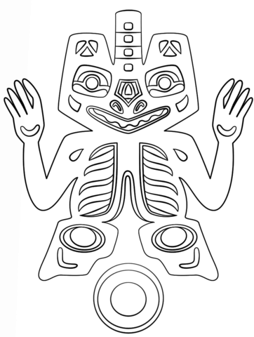 Haida Indians Deity Coloring Page